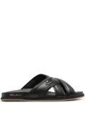 Santoni crossover-straps leather sandals - Black