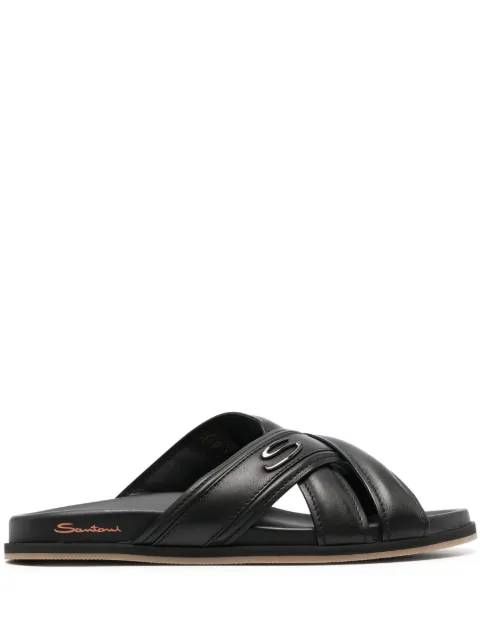 Santoni crossover-straps leather sandals