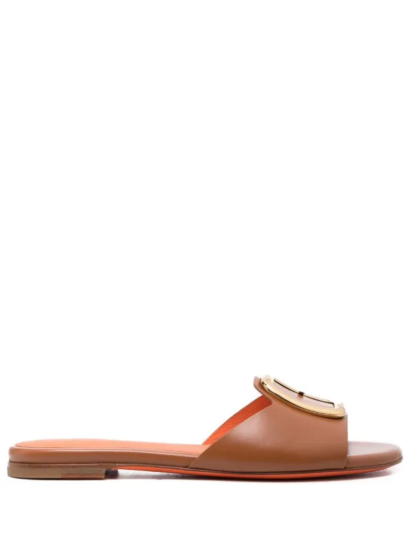 Santoni Buckle-detail Sandals in Brown