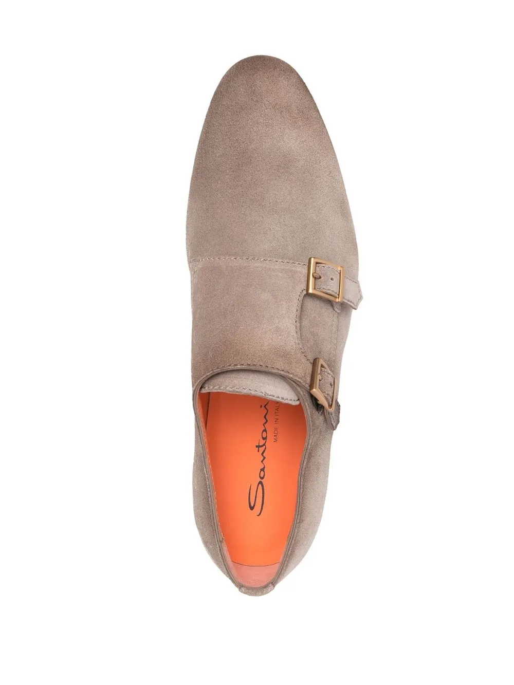 Santoni Atlantis Monk-strap Suede Low-top Trainers In Braun