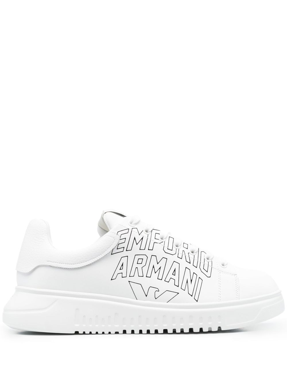 Emporio Armani Logo-print Low-top Sneakers In White