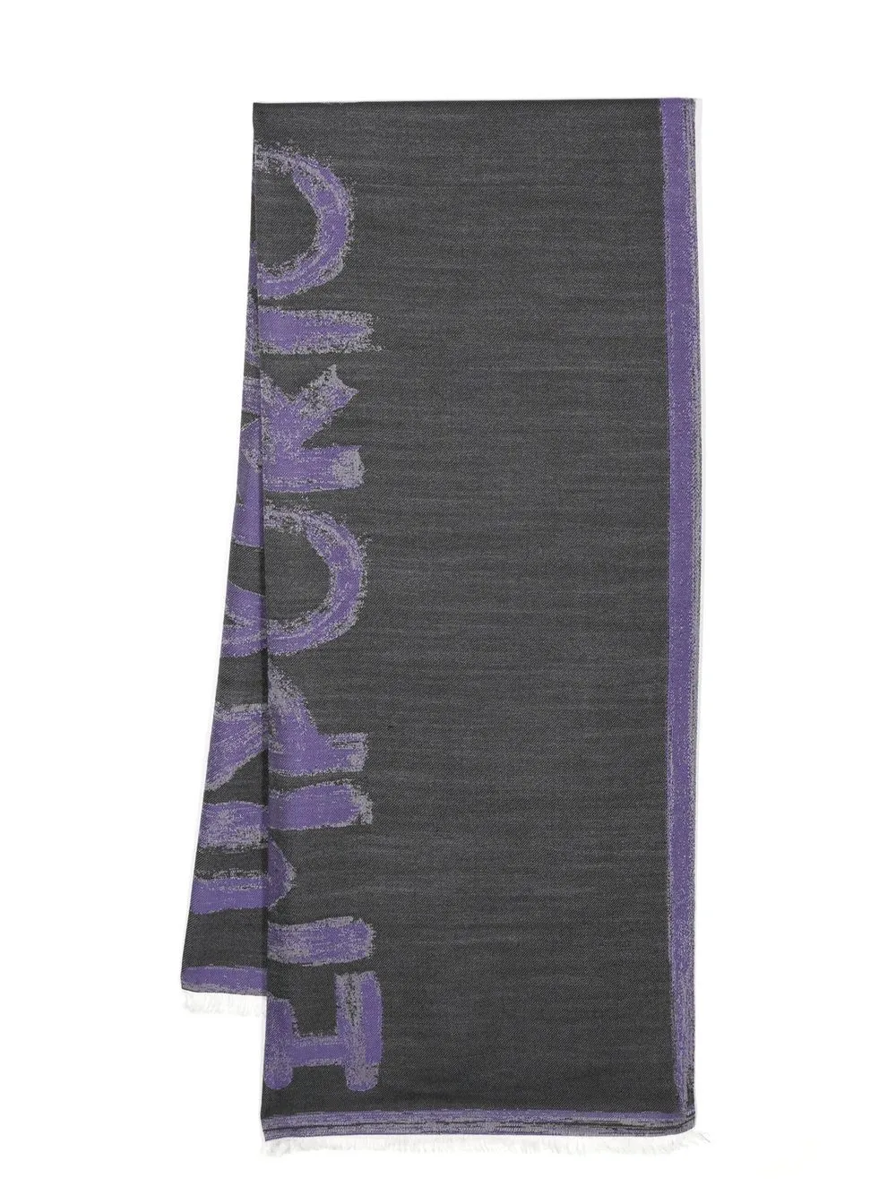 

Emporio Armani logo-print wool-blend scarf - Black