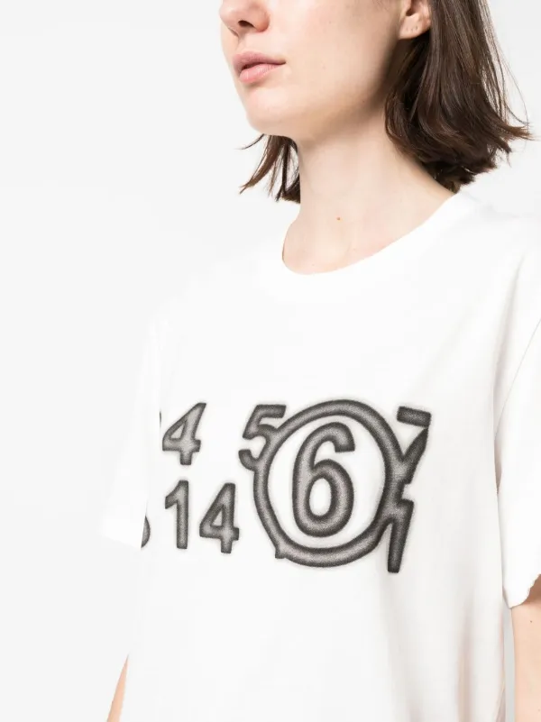 MM6 Maison Margiela logo-print short-sleeve T-shirt - Farfetch