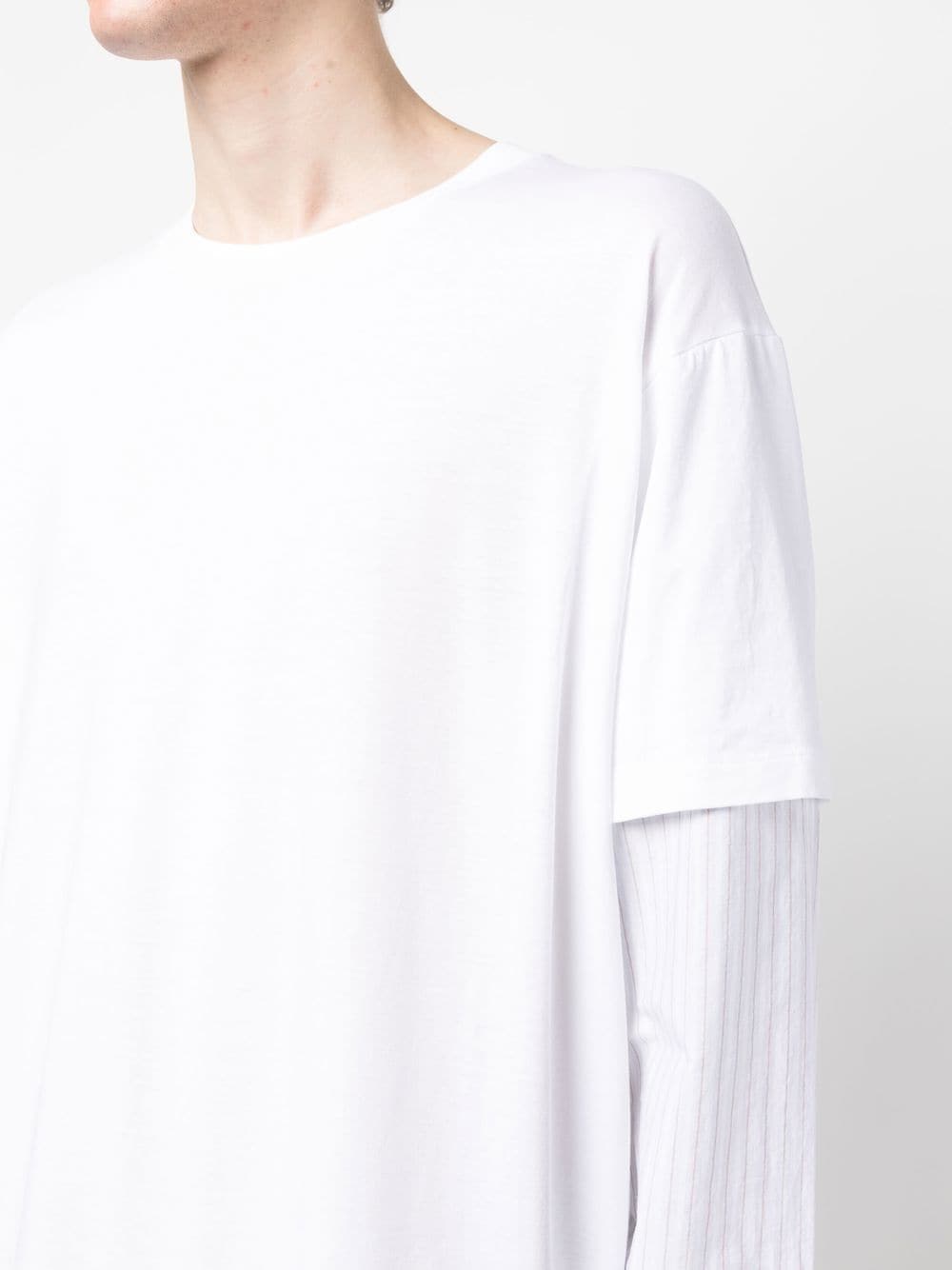 Shop Mm6 Maison Margiela Layered Long-sleeved T-shirt In White