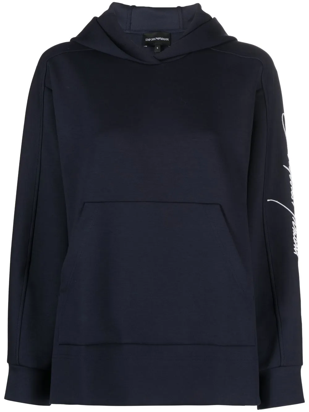 

Emporio Armani logo-embroidered hoodie - Blue