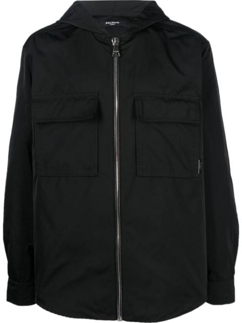 Balmain cargo hooded lightweight jacket