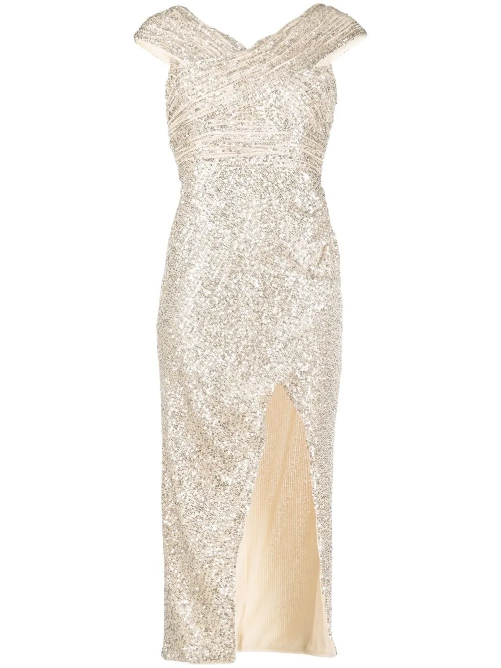 

Self-Portrait vestido midi con hombros descubiertos - Plateado
