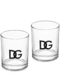 Dolce & Gabbana logo-print set of two drinking glasses - White