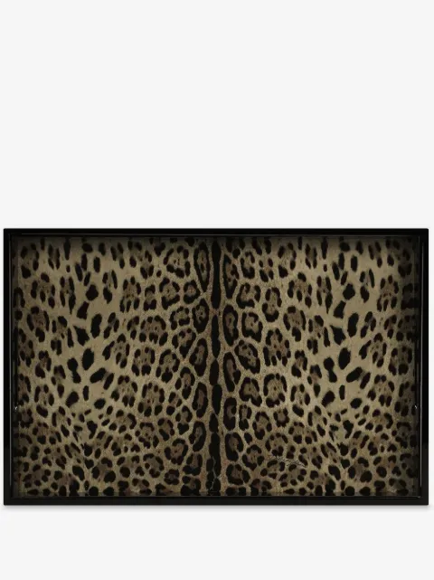 Dolce & Gabbana bandeja con estampado de leopardo