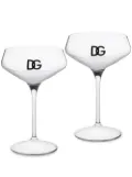 Dolce & Gabbana logo-print champagne glasses - White