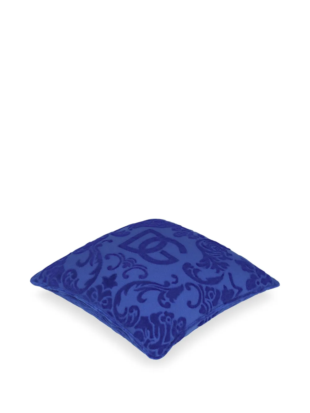 Dolce & Gabbana logo-embroidered cushion - Blauw