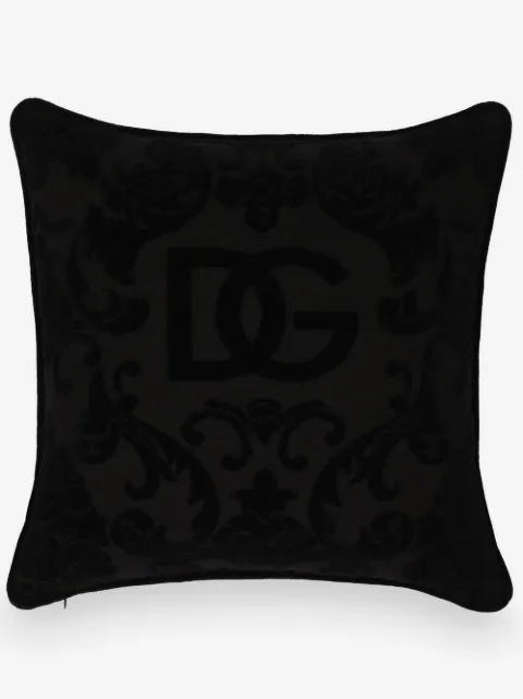 Dolce & Gabbana small flocked-logo cushion