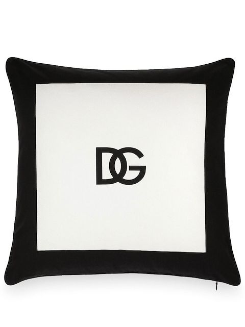 Dolce & Gabbana logo-print cotton cushion 
