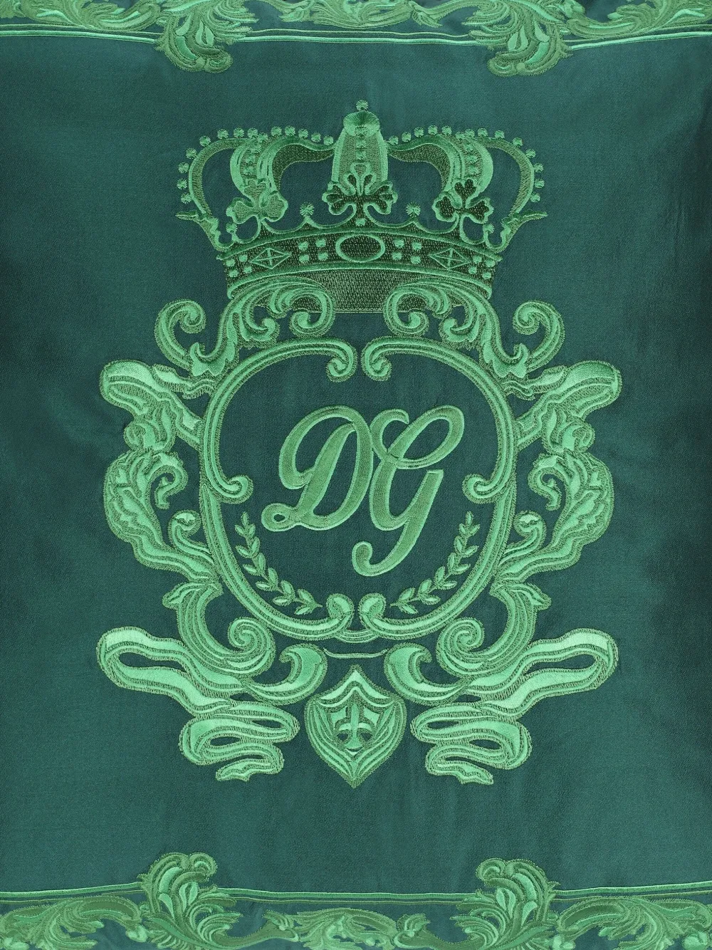 Dolce & Gabbana Mikado Silk Cushion Medium In Green