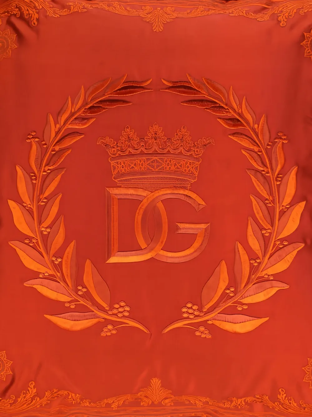 Dolce & Gabbana Mikado Silk Cushion Medium In Orange