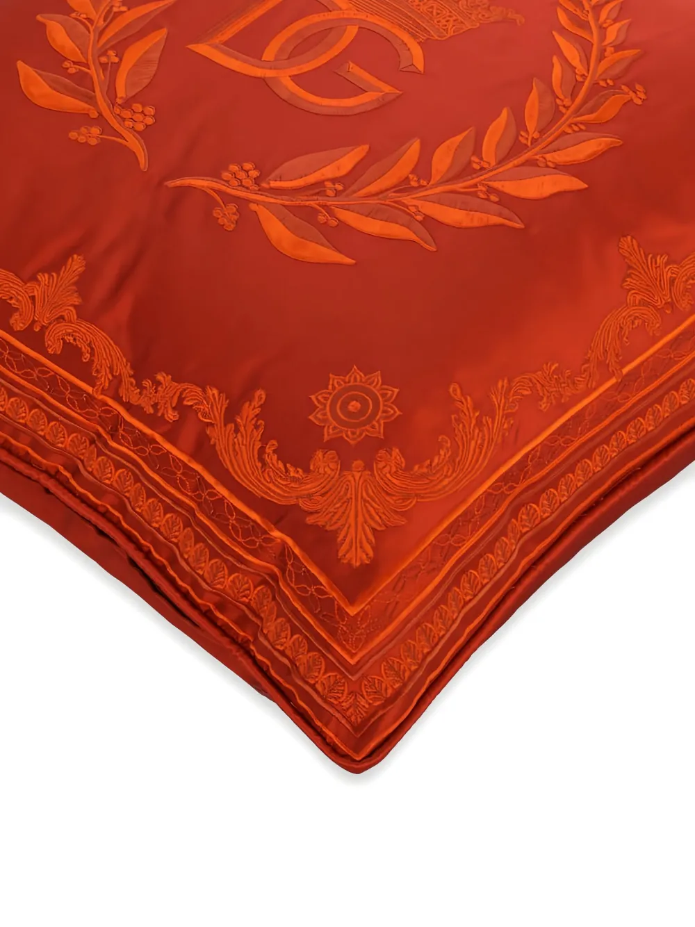 Dolce & Gabbana Mikado Silk Cushion Medium In Orange