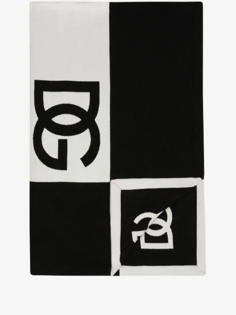 Dolce & Gabbana logo-pattern cotton blanket