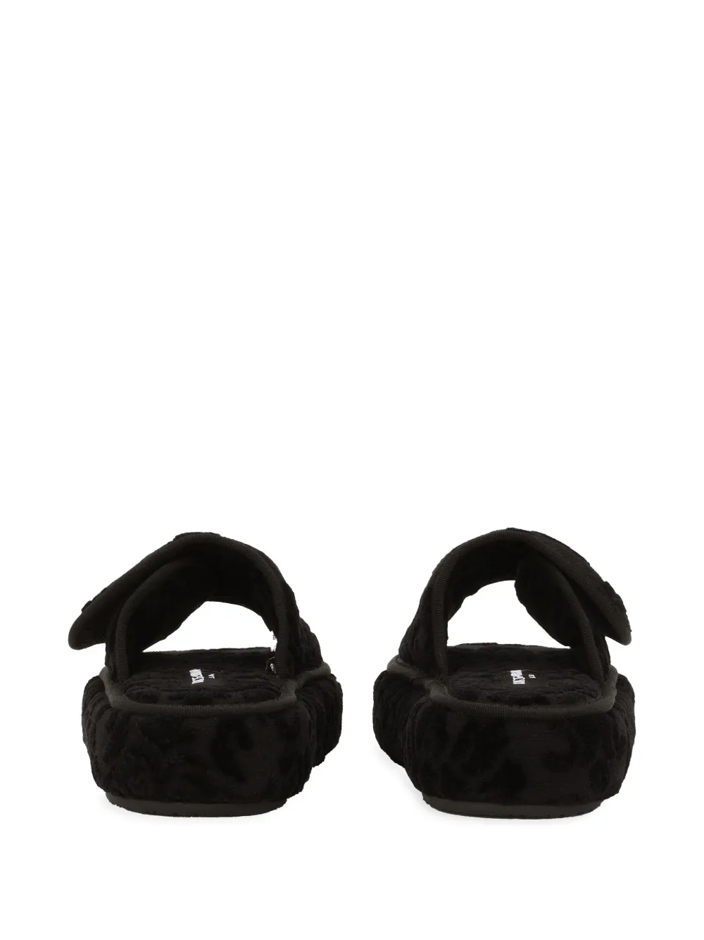 Dolce & Gabbana Logo-embroidered Slippers In Black
