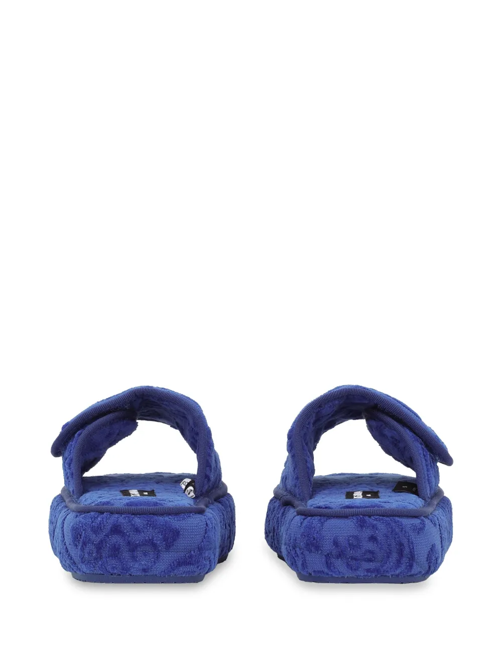 Dolce & Gabbana Terry Cotton Plateau Slippes In Blue