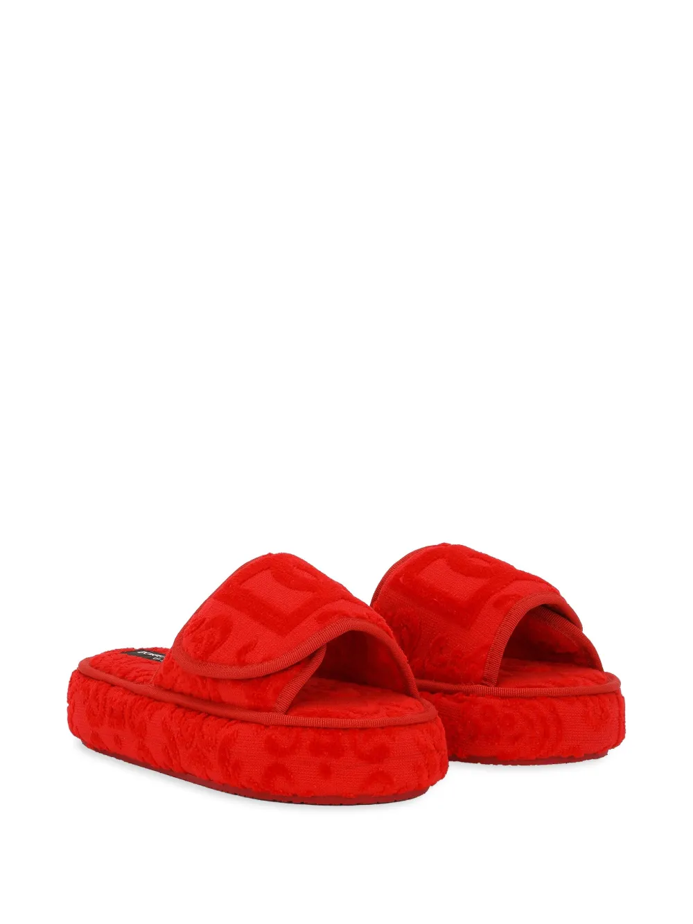 Dolce & Gabbana logo-embroidered slippers - Rood