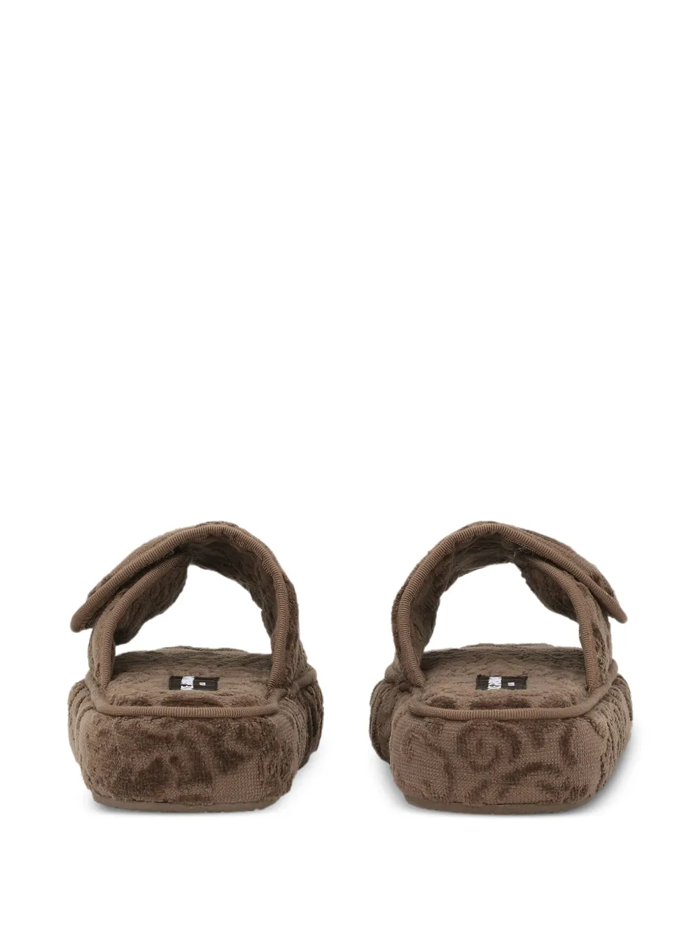 Dolce & Gabbana Logo-detail Slippers In Brown