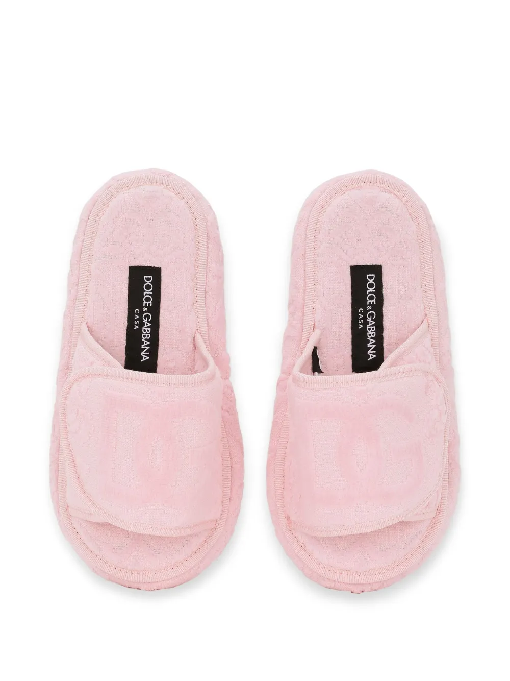 Dolce & Gabbana Logo-embroidered Slippers In Pink