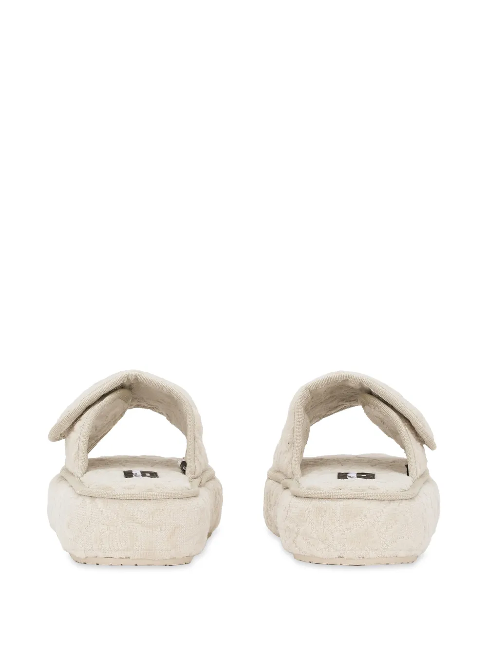 Dolce & Gabbana Logo-embroidered Slippers In Neutrals