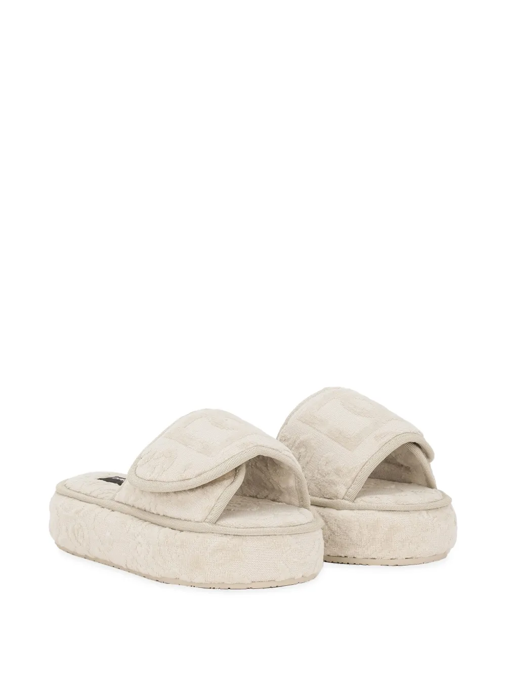 Dolce & Gabbana logo-embroidered slippers - Beige