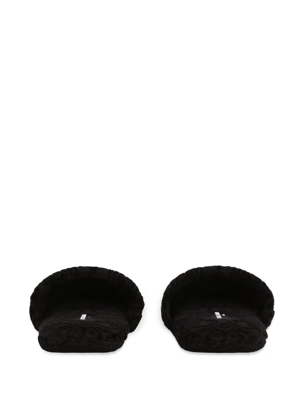 Dolce & Gabbana Logo-embroidered Slippers In Black