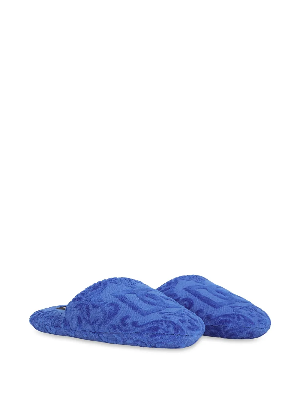 Dolce & Gabbana logo-embroidered slippers - Blauw