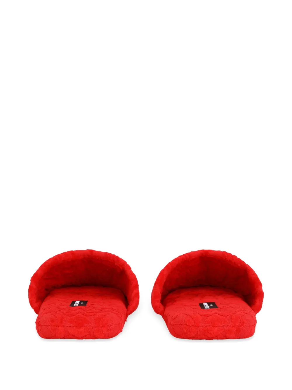 Dolce & Gabbana Terry Cotton Dg Slippers In Red