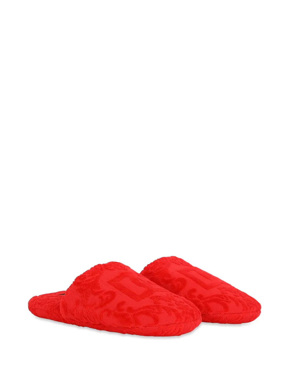 Dolce & Gabbana logo-embroidered slippers - Rood