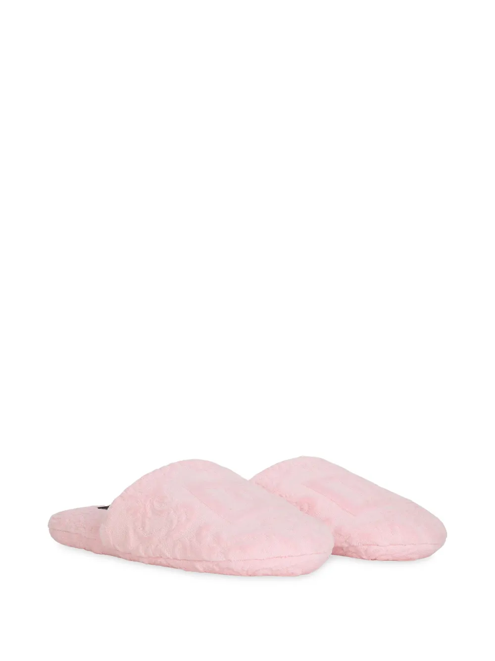 Dolce & Gabbana logo-embroidered slippers - Roze