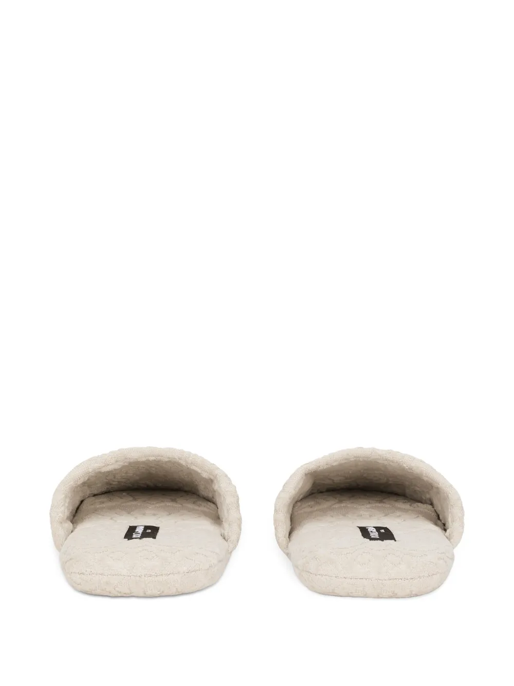 Dolce & Gabbana Logo-embroidered Slippers In Neutrals