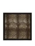 Dolce & Gabbana leopard-print black-trimmed throw - Brown