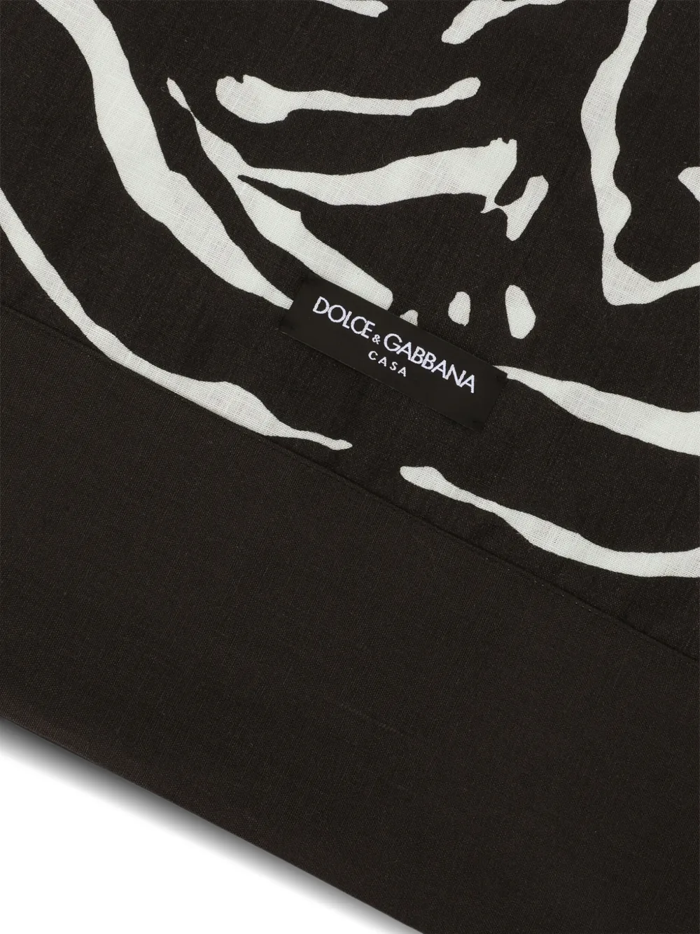  Dolce & Gabbana Zebra-print Linen Tablecloth - Black 