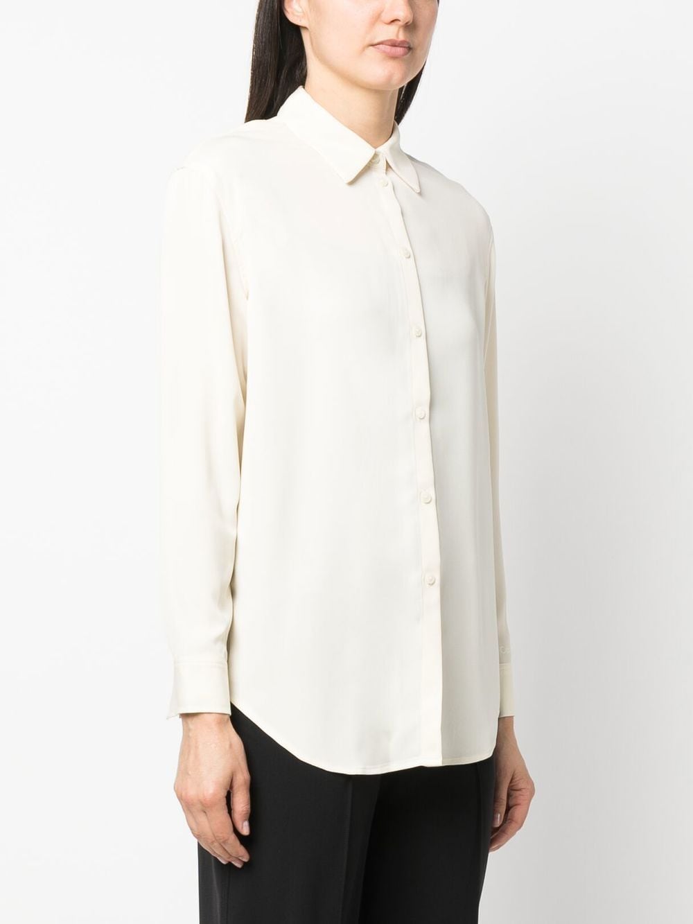 Shop Calvin Klein Long-sleeve Buttoned Shirt In 中性色