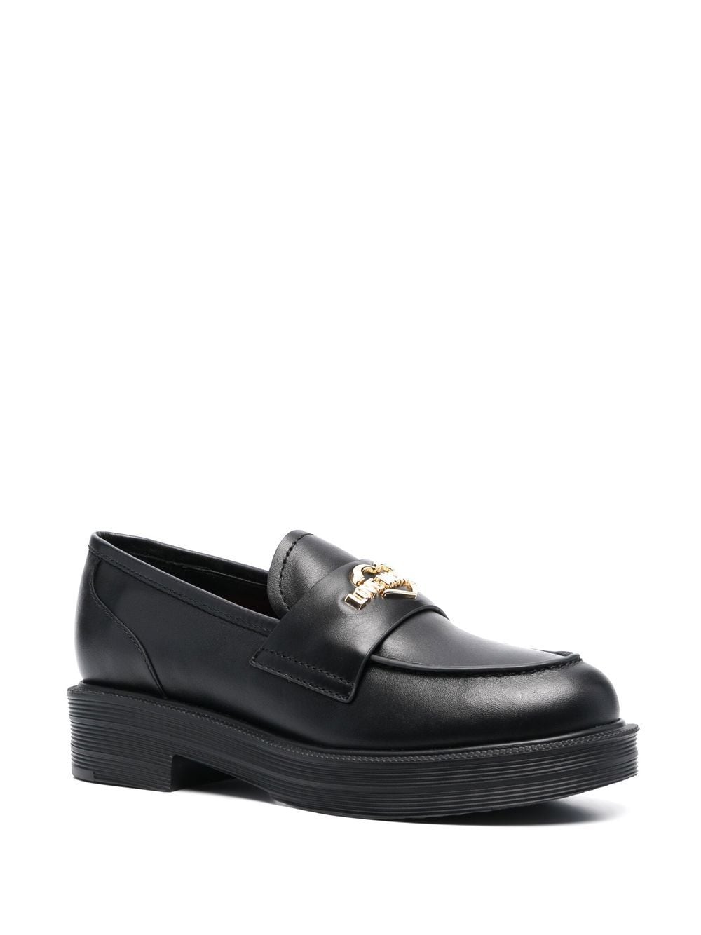 Image 2 of Love Moschino 40mm logo-plaque slip-on loafers
