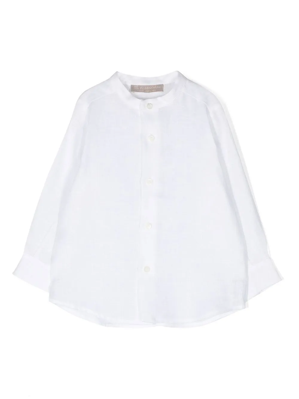 La Stupenderia Kids' Long-sleeve Linen Shirt In White