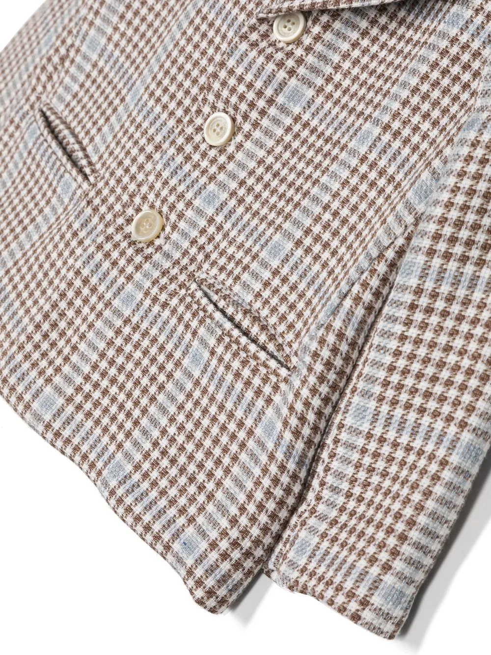  La Stupenderia Checked Single-breasted Blazer - Brown 
