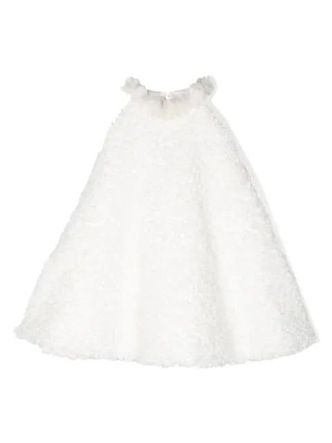 La Stupenderia sleeveless appliqué-petal dress