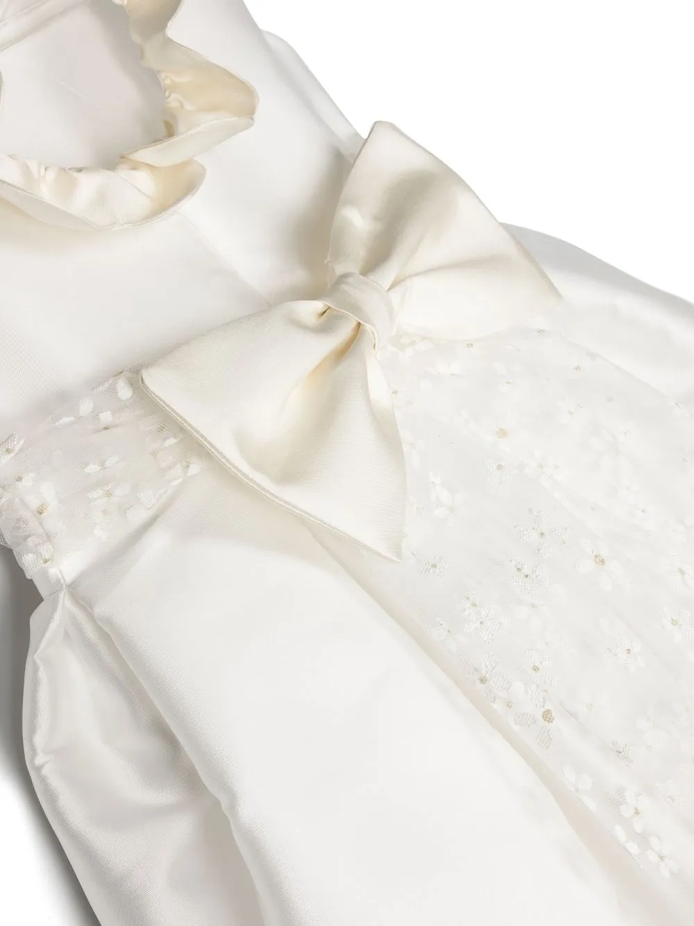 La Stupenderia Ruffle-collar Pleated Dress In White