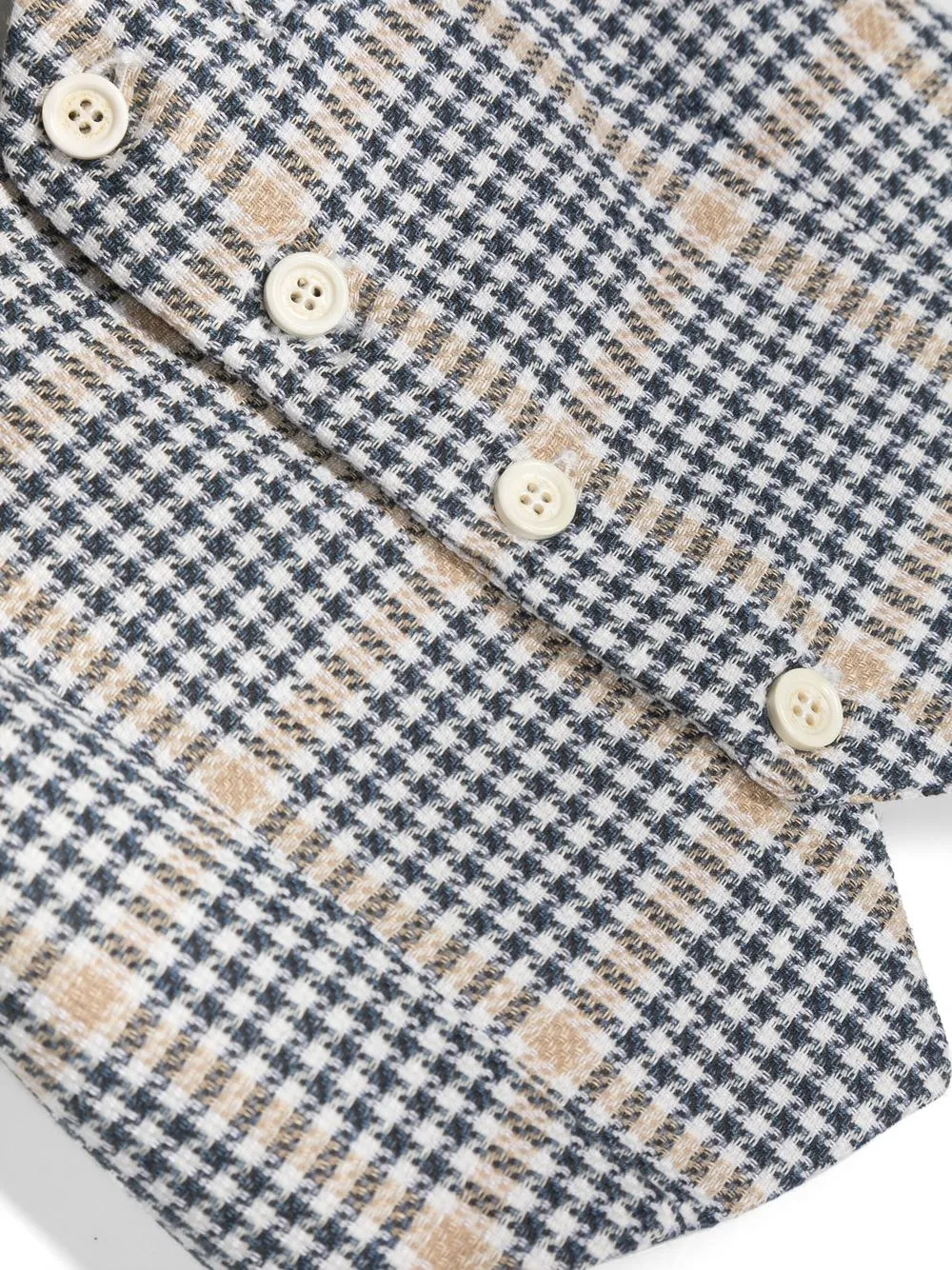 La Stupenderia Checked Cotton Waistcoat In Blue