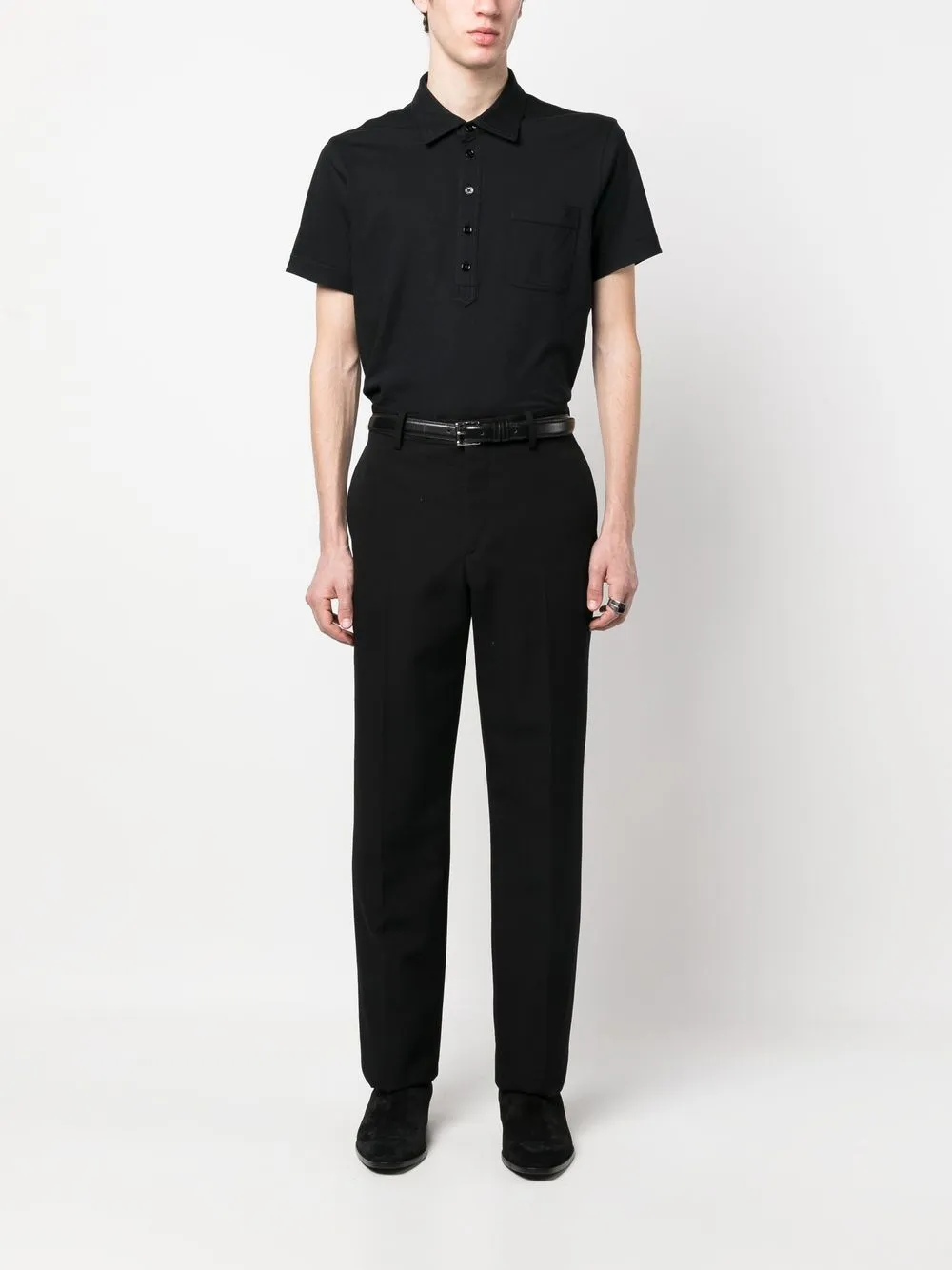 TOM FORD Poloshirt met knopen - Zwart