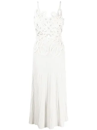 Cult Gaia Nalda Crochet Knit Midi Dress | White | FARFETCH AU