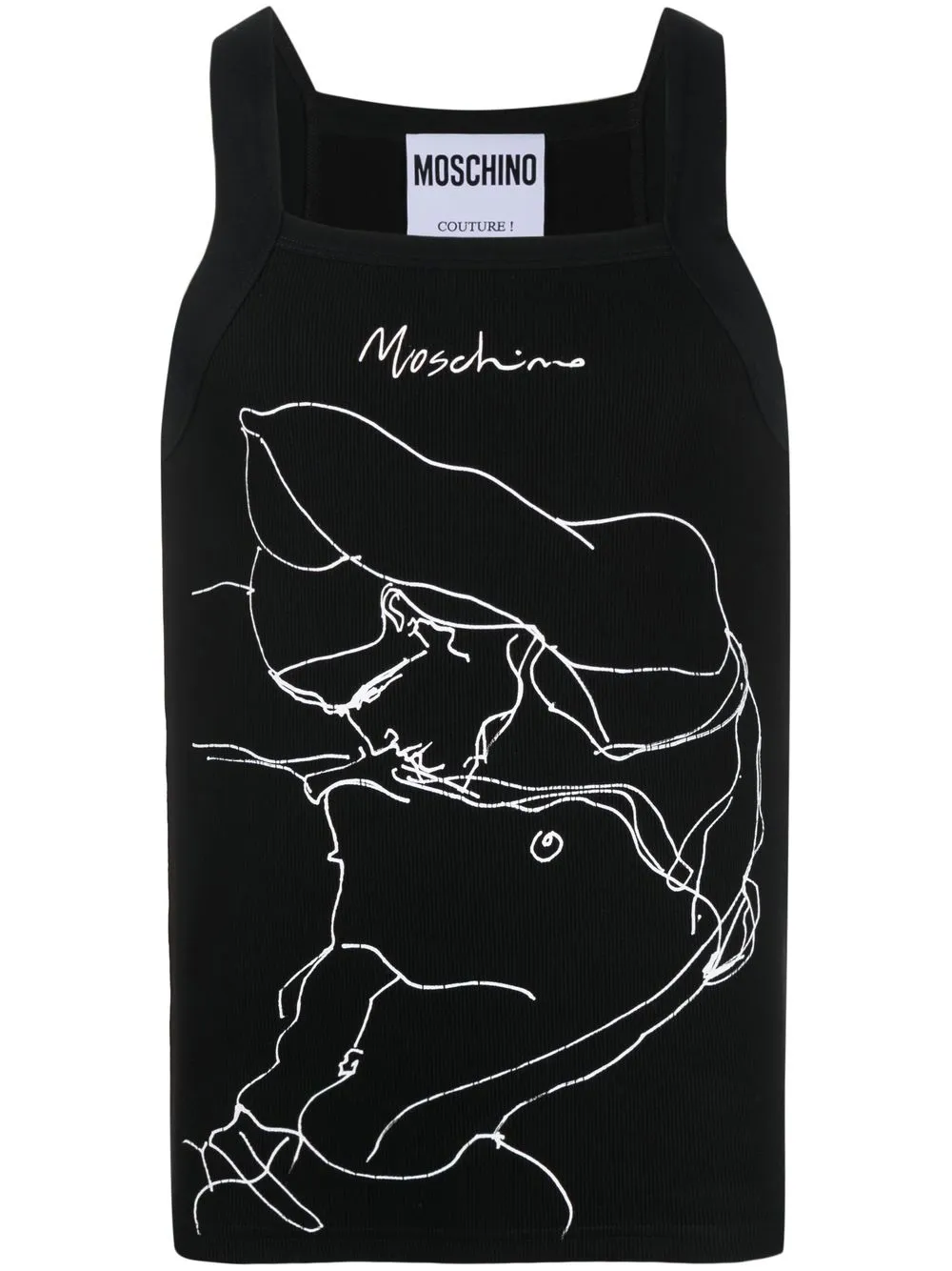 

Moschino silhouette-print vest top - Black