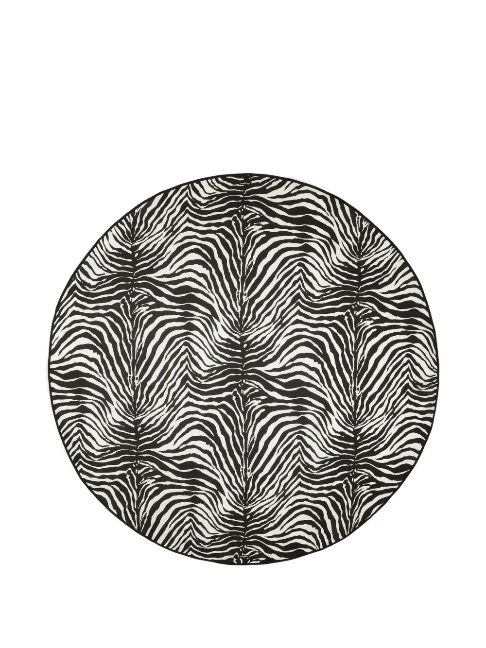 Dolce & Gabbana Zebra-print Round Rug In Black