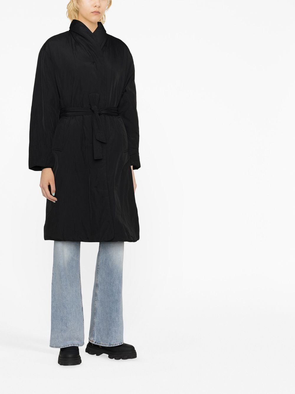 Shop Calvin Klein Padded Single-breasted Coat In Black
