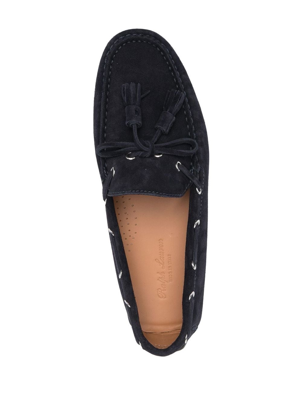 Shop Ralph Lauren Harold Tasselled Suede Loafers In Blue