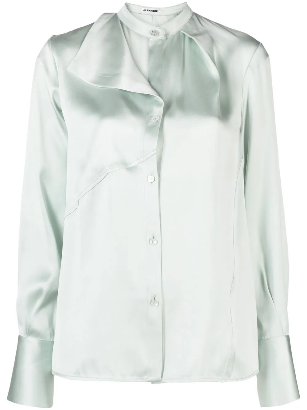 JIL SANDER ASYMMETRIC-COLLAR SILK BLOUSE